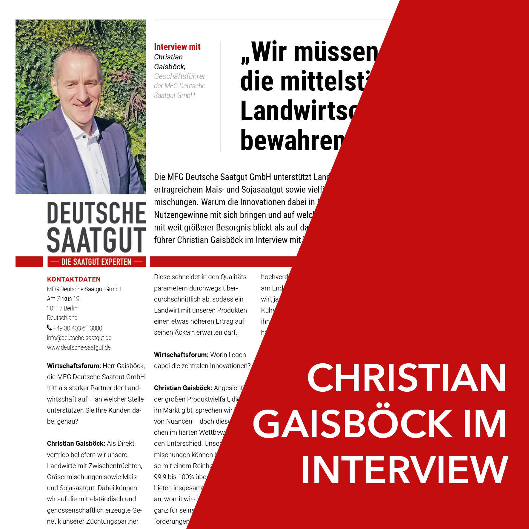 „Wir müssen uns die mittelständische Landwirtschaft bewahren!“